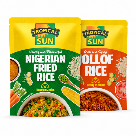 Microwavable Rice 2 Pack – Nigerian Fried Rice & Jollof Rice