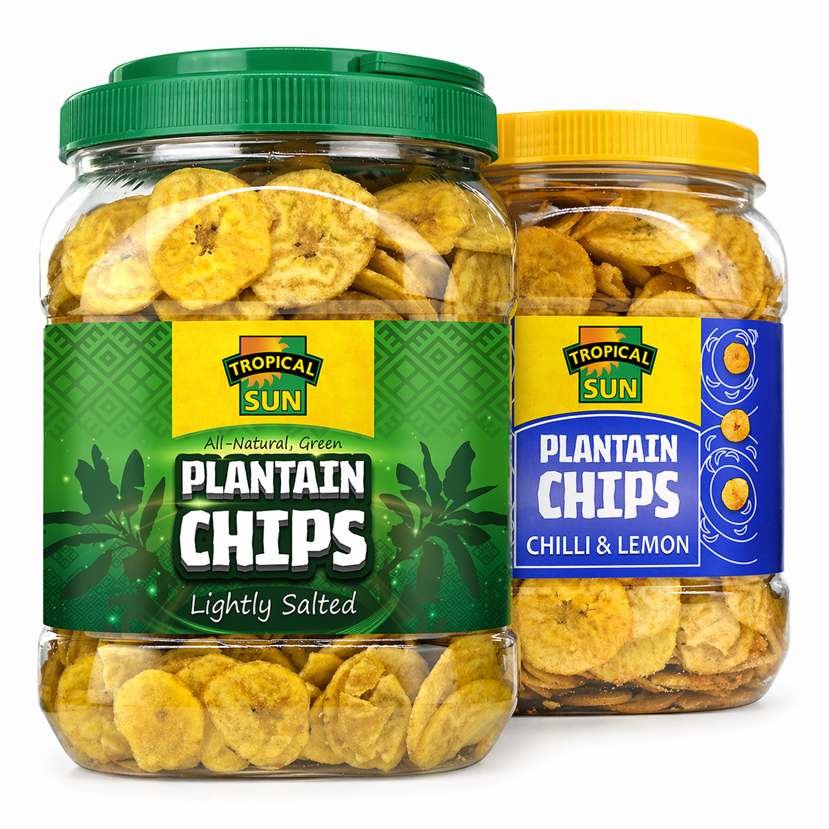 Plantain Chips Tubs 2 Pack– Lightly Salted & Chilli Lemon