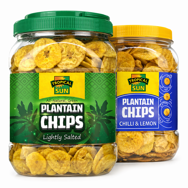 Plantain Chips Tubs 2 Pack– Lightly Salted & Chilli Lemon