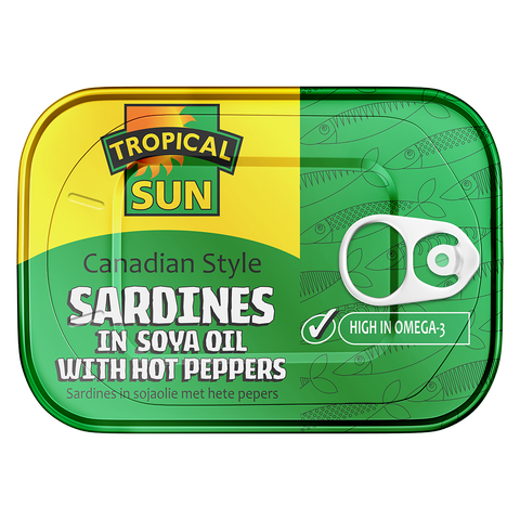 Canadian-Style Sardines in Soya Oil with Hot Peppers